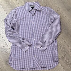 Croft & Barrow Men's Purple Plaid Dress Shirt Slim Fit